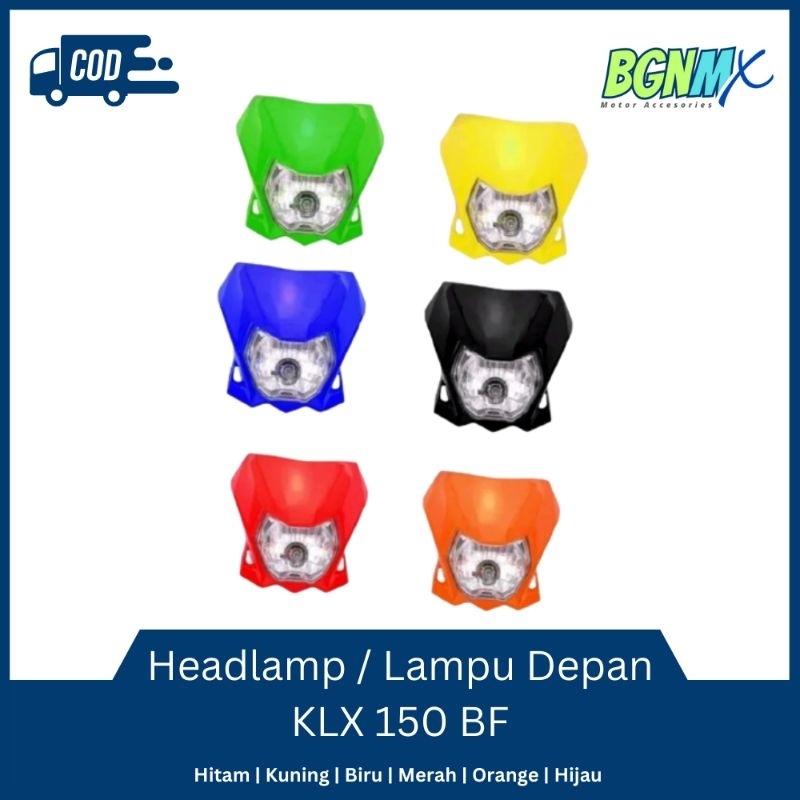 Headlamp KLX BF Kepala motor KLX BF 150 Lampu depan KLX 150 BF fullset plus reflektor