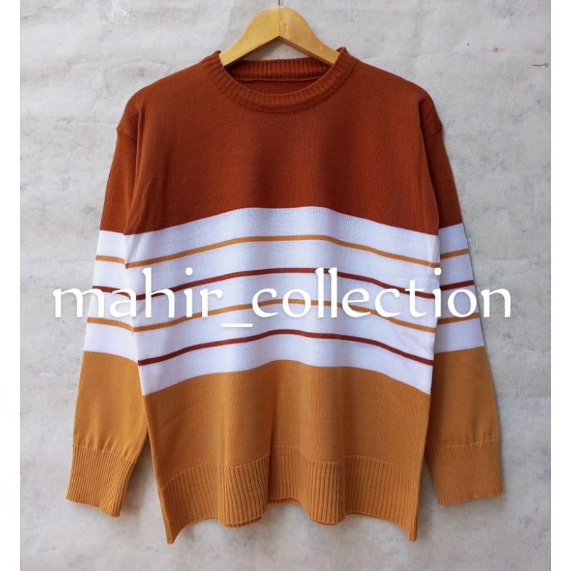 Tricolor/Sweater rajut wanita/atasan rajut wanita/atasan blus  sweater