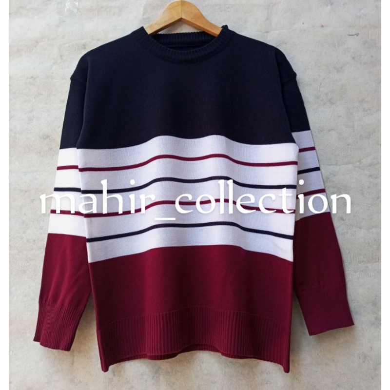 Tricolor/Sweater rajut wanita/atasan rajut wanita/atasan blus  sweater