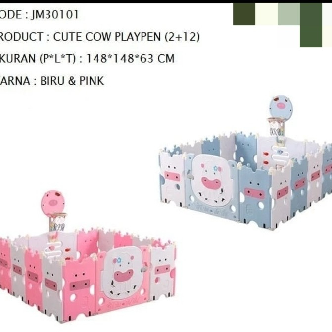 Pagar Mainan Dino Playpen Basket 10+2 JM30106 Cow Sapi 12+2 JM30101 Pagar Playpen