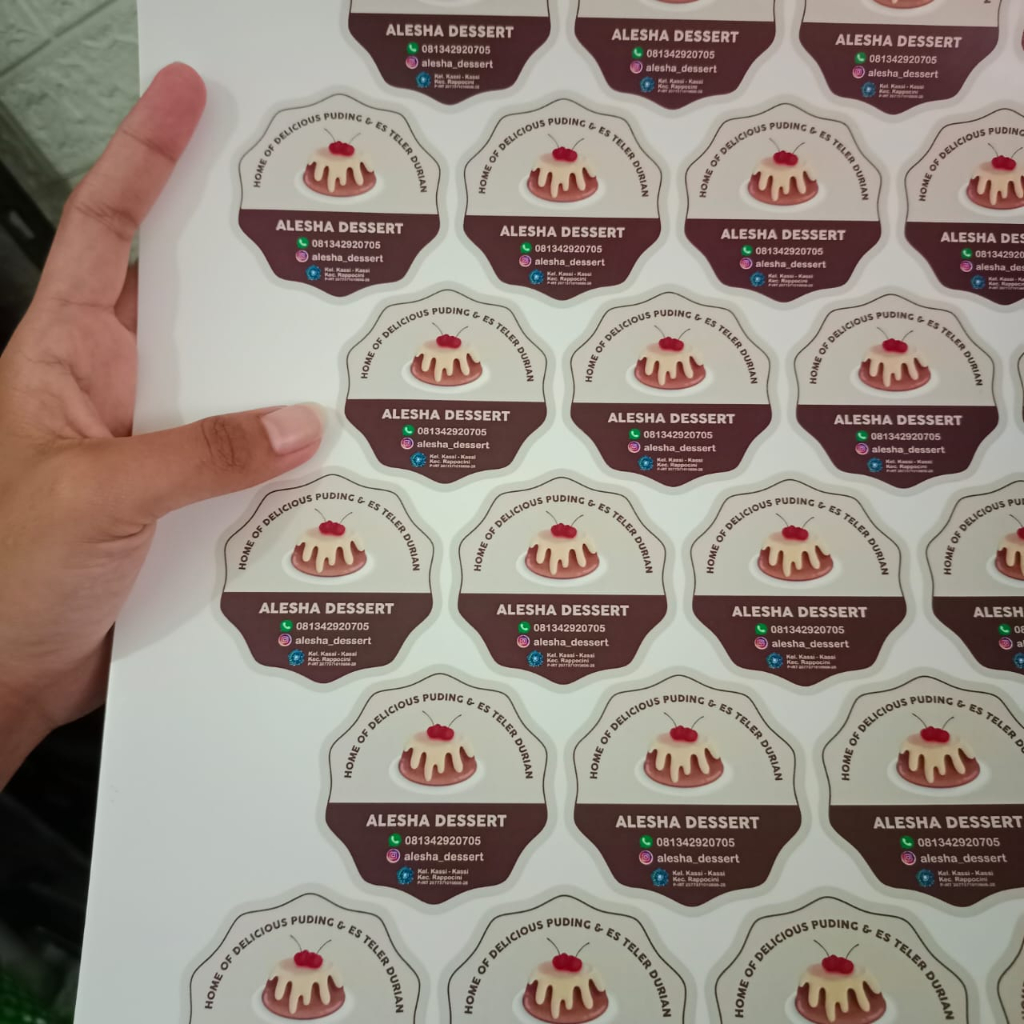 

CETAK STICKER CHROMO A3+ STICKER LABEL KEMASAN TANPA CUTTING MURAH