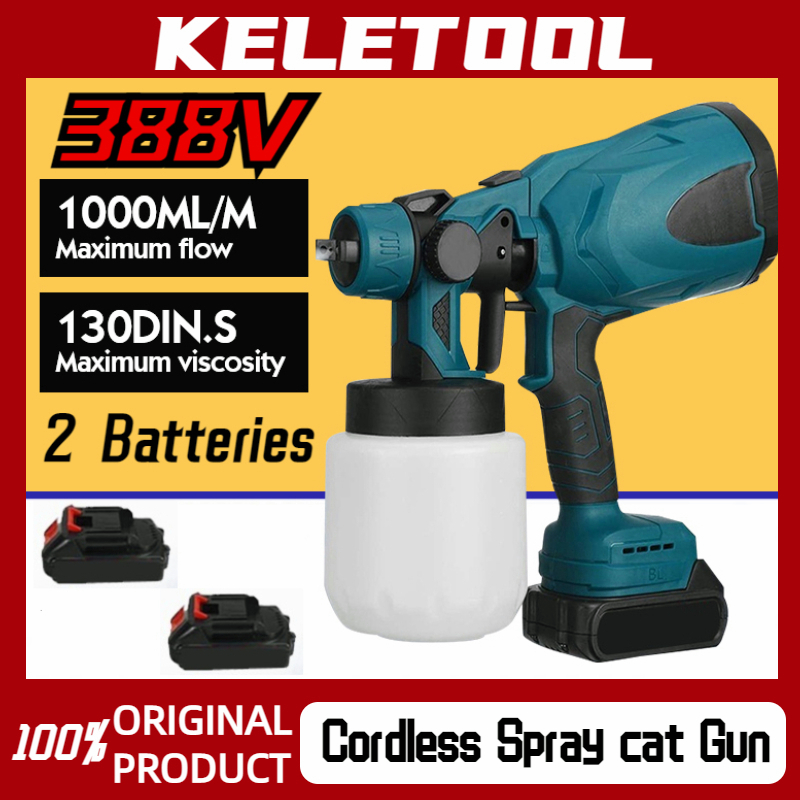 Keletool Cordless Spray cat Gun 800ml Electric Spray Gun semprotan cat spray gun elektrik semprot ca