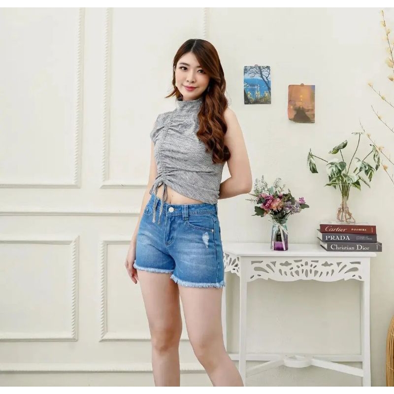 Celana Pendek Wanita Biru Widie Jeans