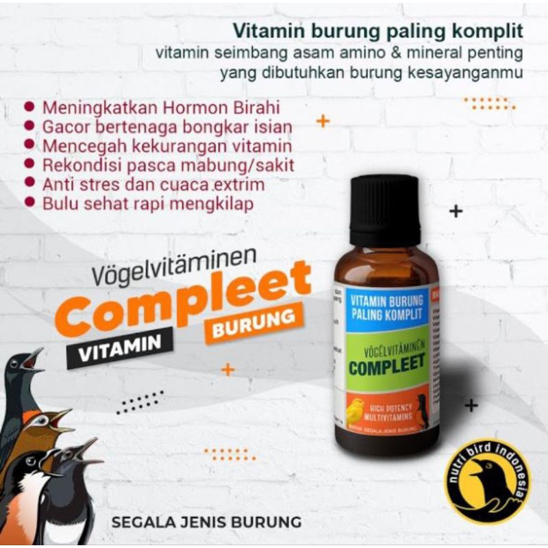 VOGEL VITAMINEN COMPLEET VITAMIN MENINGKATKAN BIRAHI KICAU DAYA TAHAN STAMINA UNTUK SEMUA BURUNG