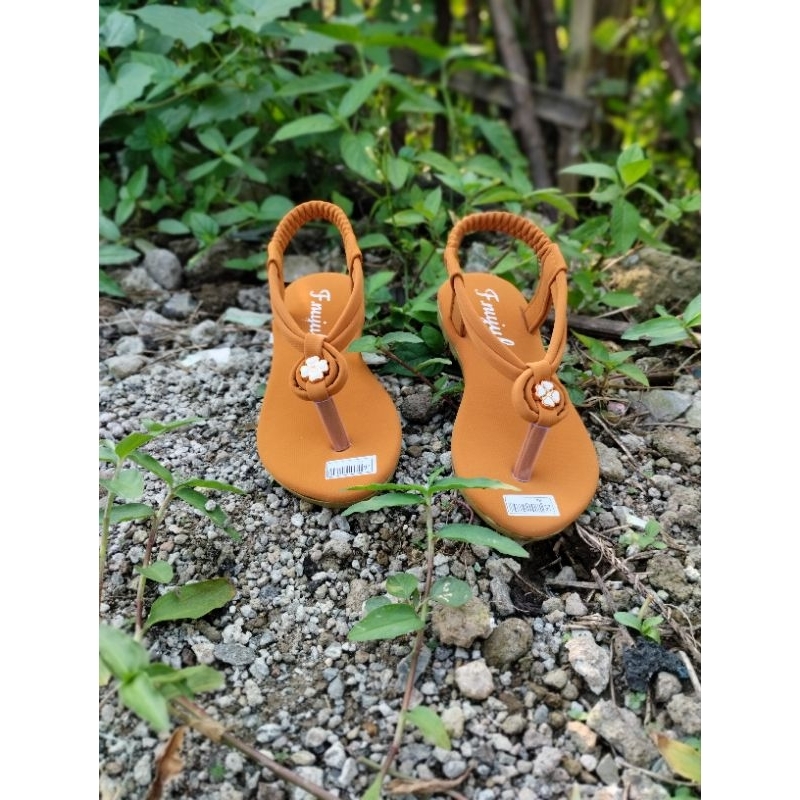 sandal jepit bunga  tali teplek anak perempuan size 26-30 31-35