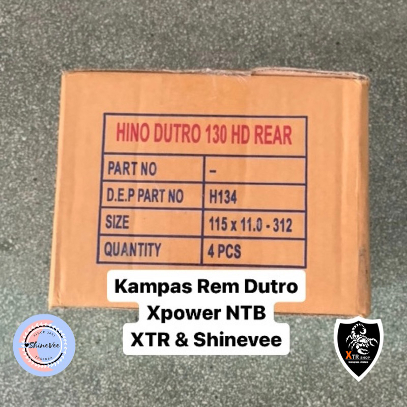 kampas rem Dutro Xpower NTB kampas rem Hino 300 Dutro 130HD NTB kampas rem