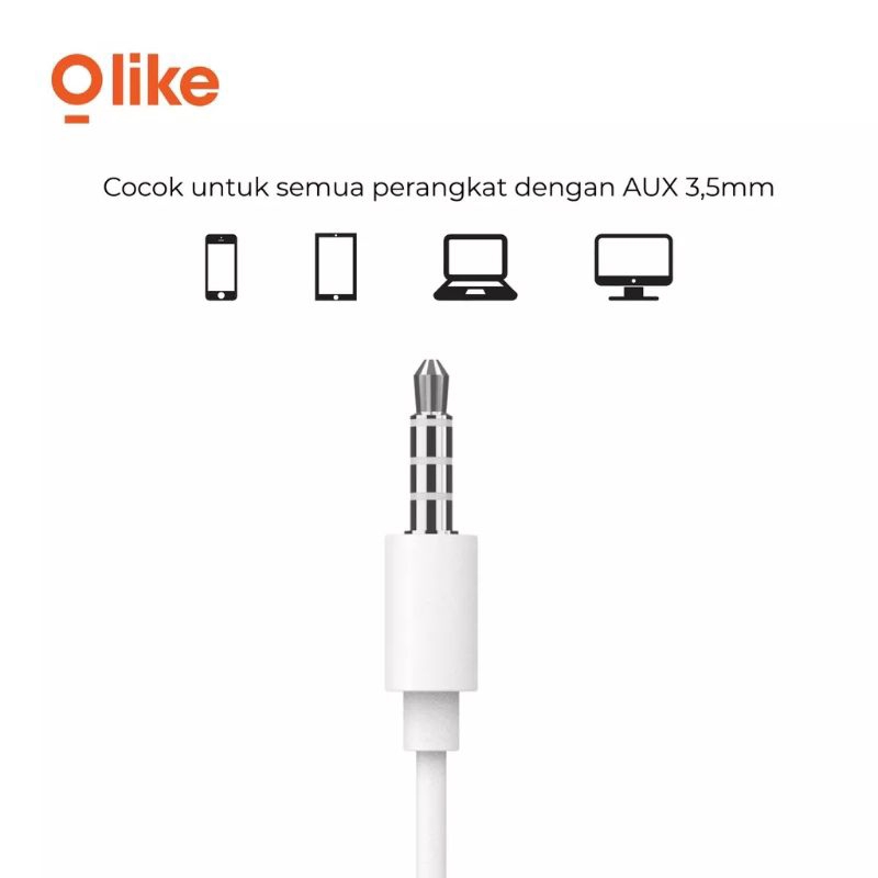 Olike Wired Earphone Headset handsfree Cable Length 125 Cm Jack 3.5MM with Mic