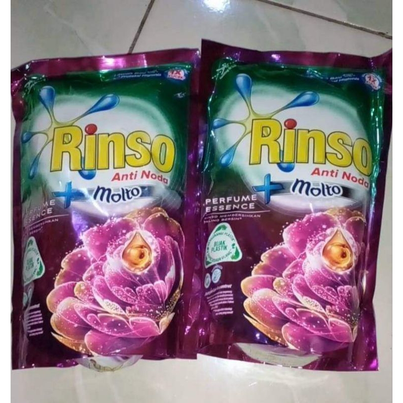 RINSO Anti Noda+Molto Deterjen Cair 750/565ML ~ Perfume Essence/Ungu Sabun Cuci Pakaian/Liquid Deter