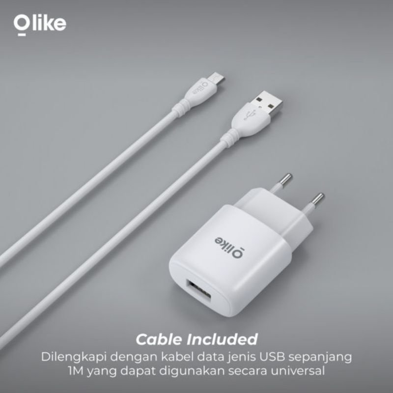 Olike C102 Adapter Adaptor Charger 6W Free Kabel Micro USB