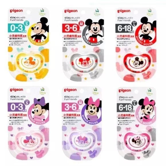 PIGEON Silicone PACIFIER MICKEY MINNIE DISNEY FUNFRIENDS Import Ukuran S, M, L Soother Empeng Bayi ASLI