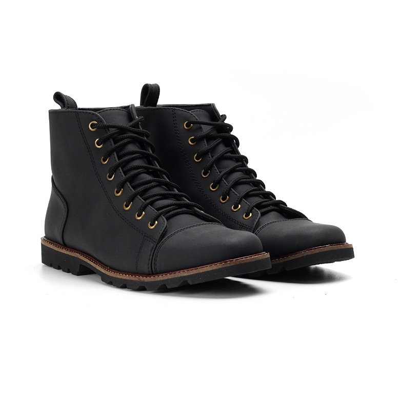 Sepatu Boots Pria Touring Formal Semi Casual Shoes Boot Kerja Dinas Original Tragen Fleming Black