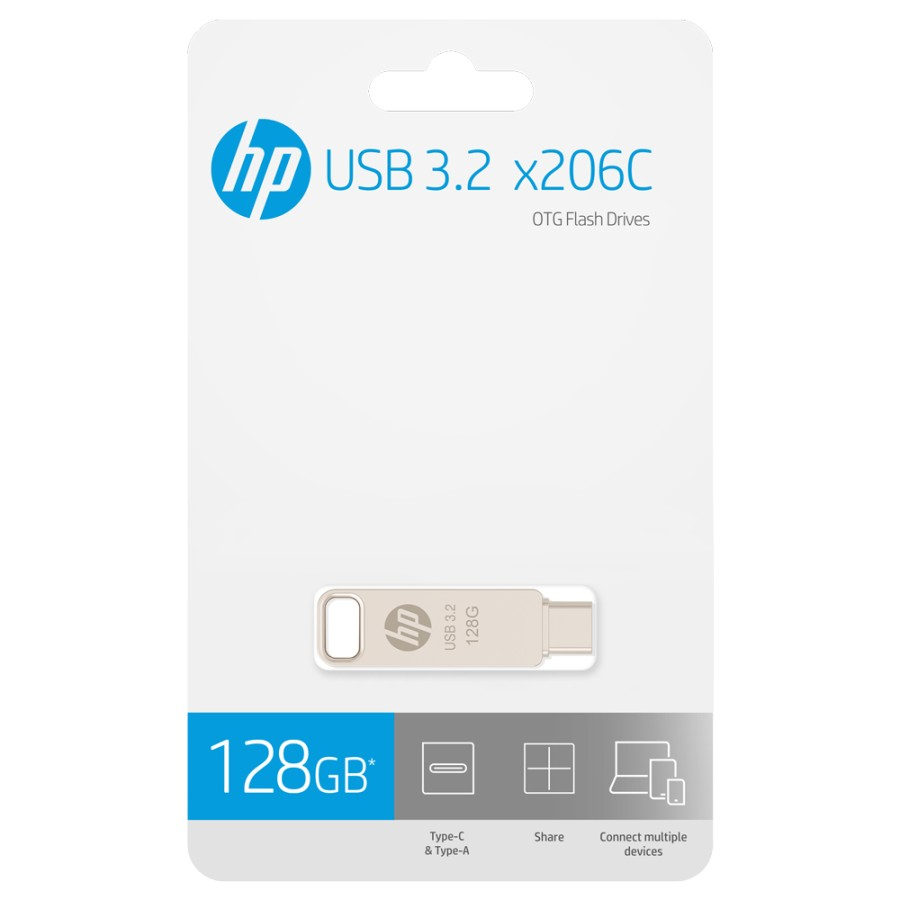 Flashdisk OTG Type-C HP X206C 128Gb USB 3.2