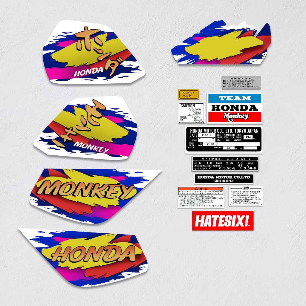 Sticker Decal Honda Baja z50 Thailand Custom  Hatesix