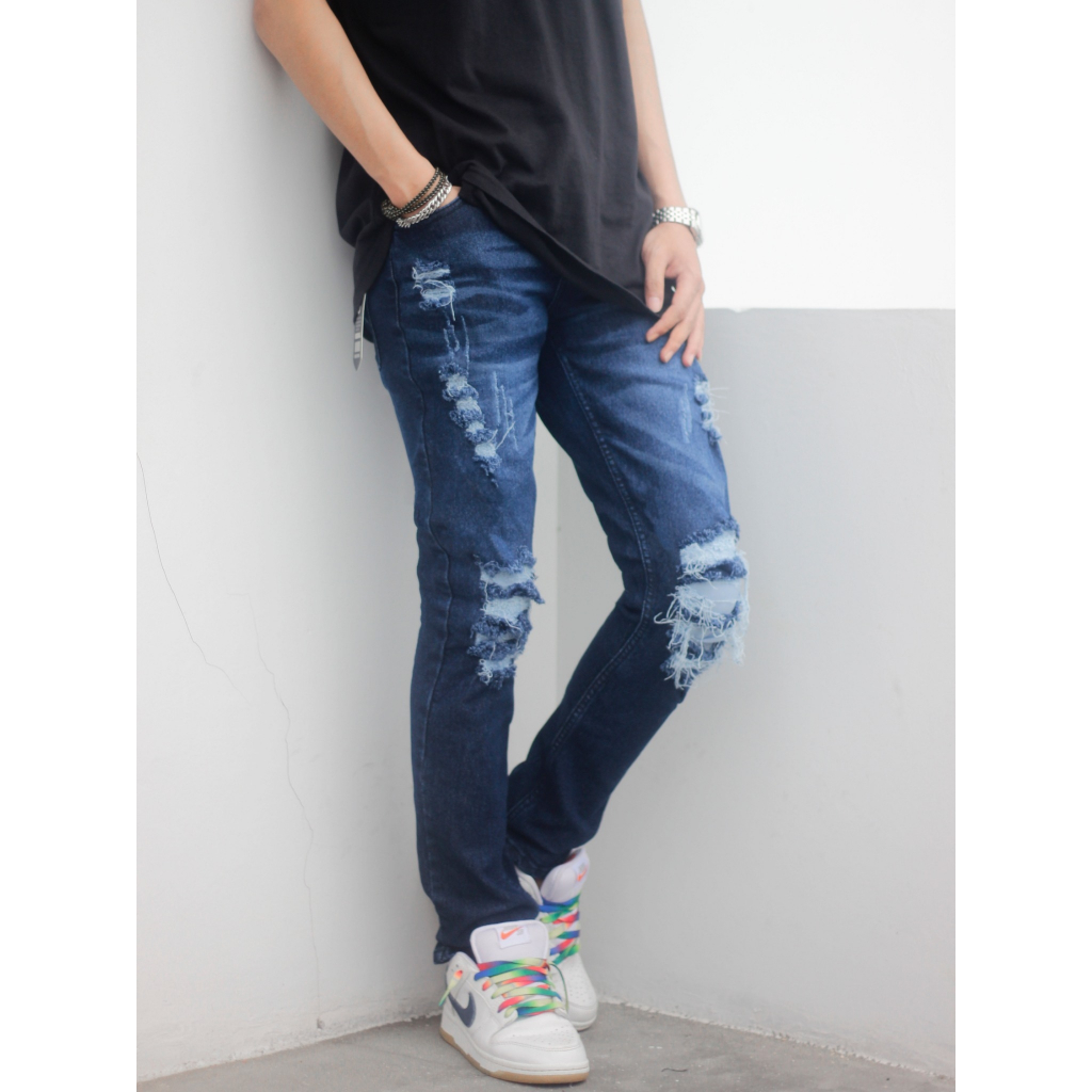 celana jeans sobek ripped pria / jeans sobek pria tidak tembus / jeans pria sobek lutut / jeans pria sobek tidak tembus / jeans pria sobek slimfit