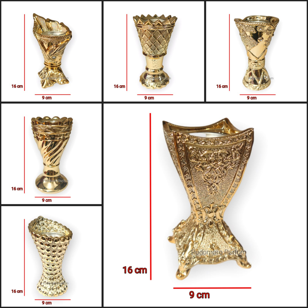 Mabkhara Gold KecilTempat Pendupaan Wadah Bukhur Mini Prapen Buhur