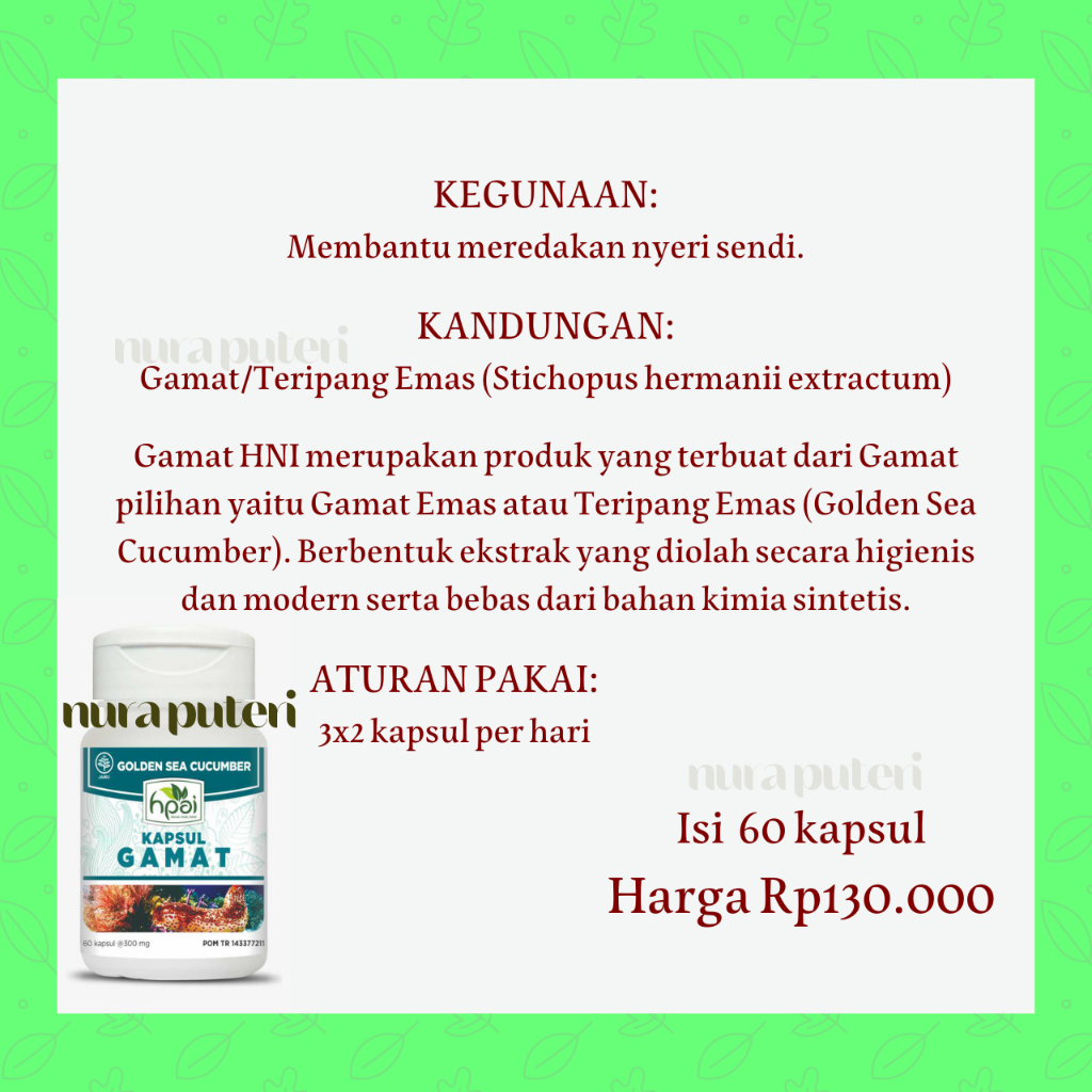 Ekstrak Herbal GAMAT HNI HPAI - Redakan Nyeri Sendi