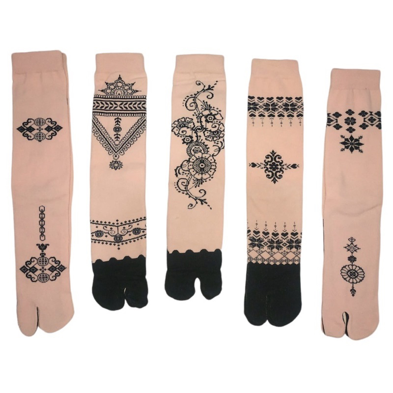 KAOS KAKI MUSLIMAH JEMPOL MOTIF ALAS HITAM Kaos Kaki Wanita Muslimah Termurah