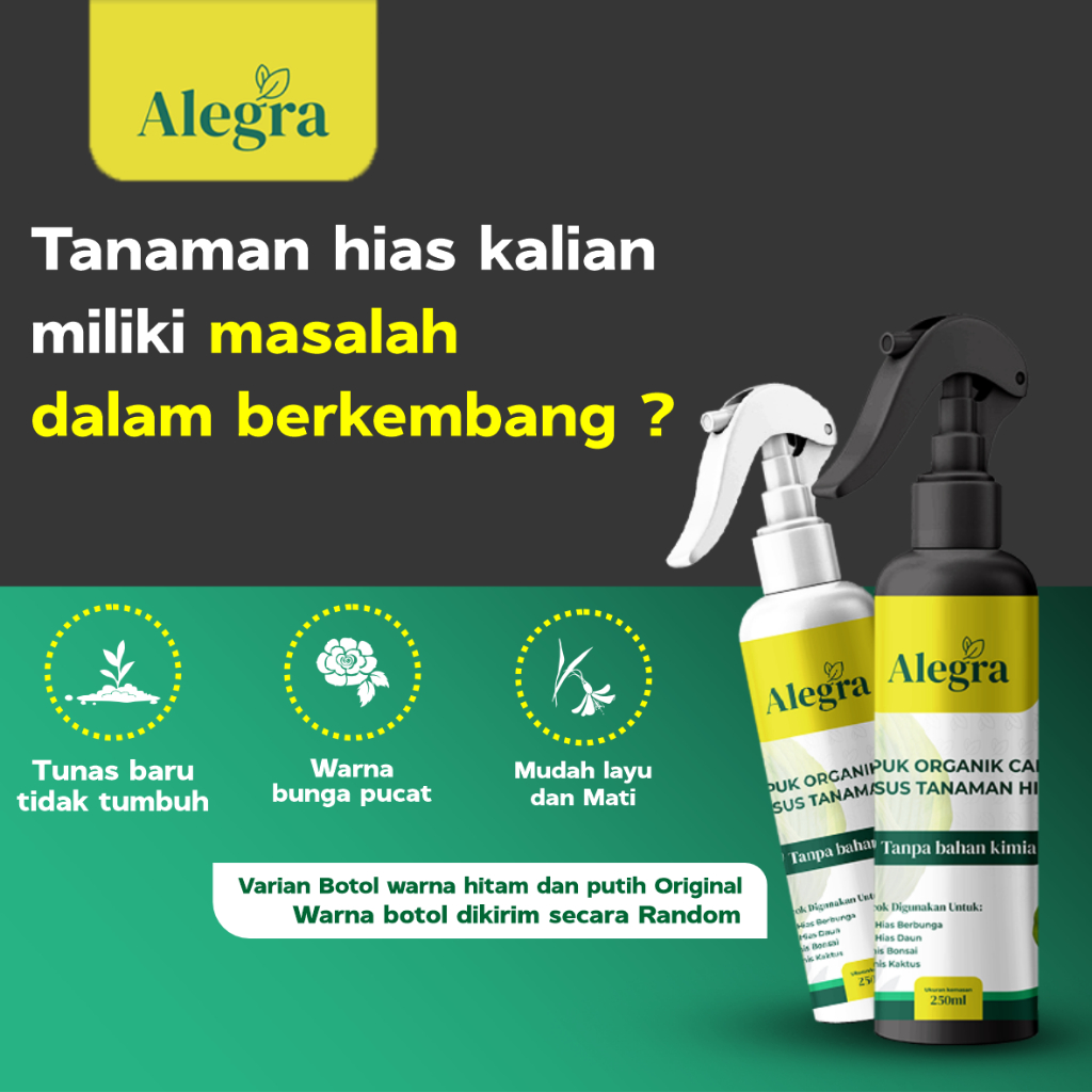 Alegra Pupuk Organik Cair Untuk Segala Tanaman Daun / Hias / Sayur Tanpa Bahan Kimia Dijamin Original