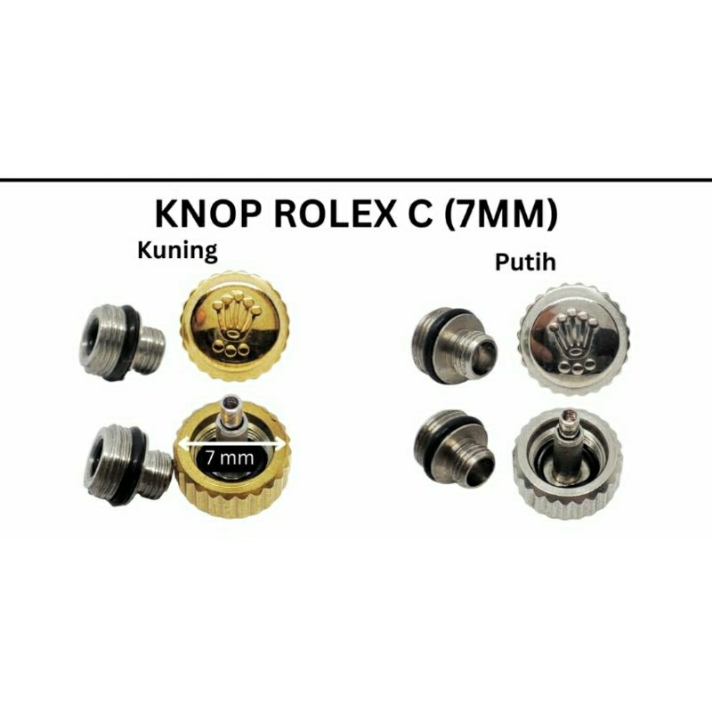 Knop pemutar 3.0.A jam tangan Rolex kwalitas original uk. 5MM 6MM 7MM