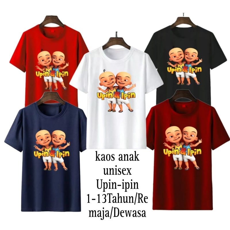 Baju Kaos Anak Laki Laki UPIN &amp; IPIN 1-13Tahun/remaja Dan Dewasa