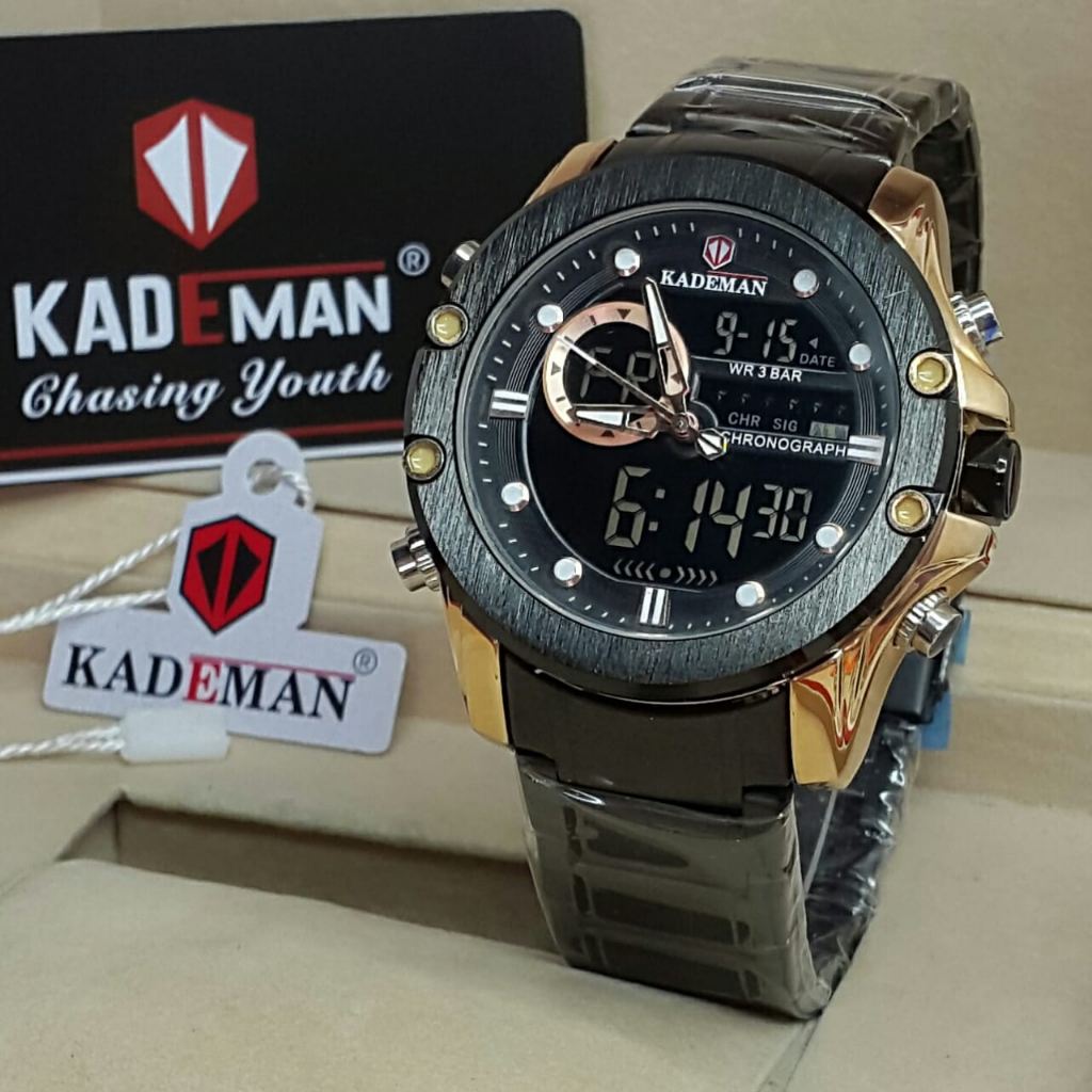 COD] JAM TANGAN DOUBLE TIME KADEMAN RANTAI STAINLESS