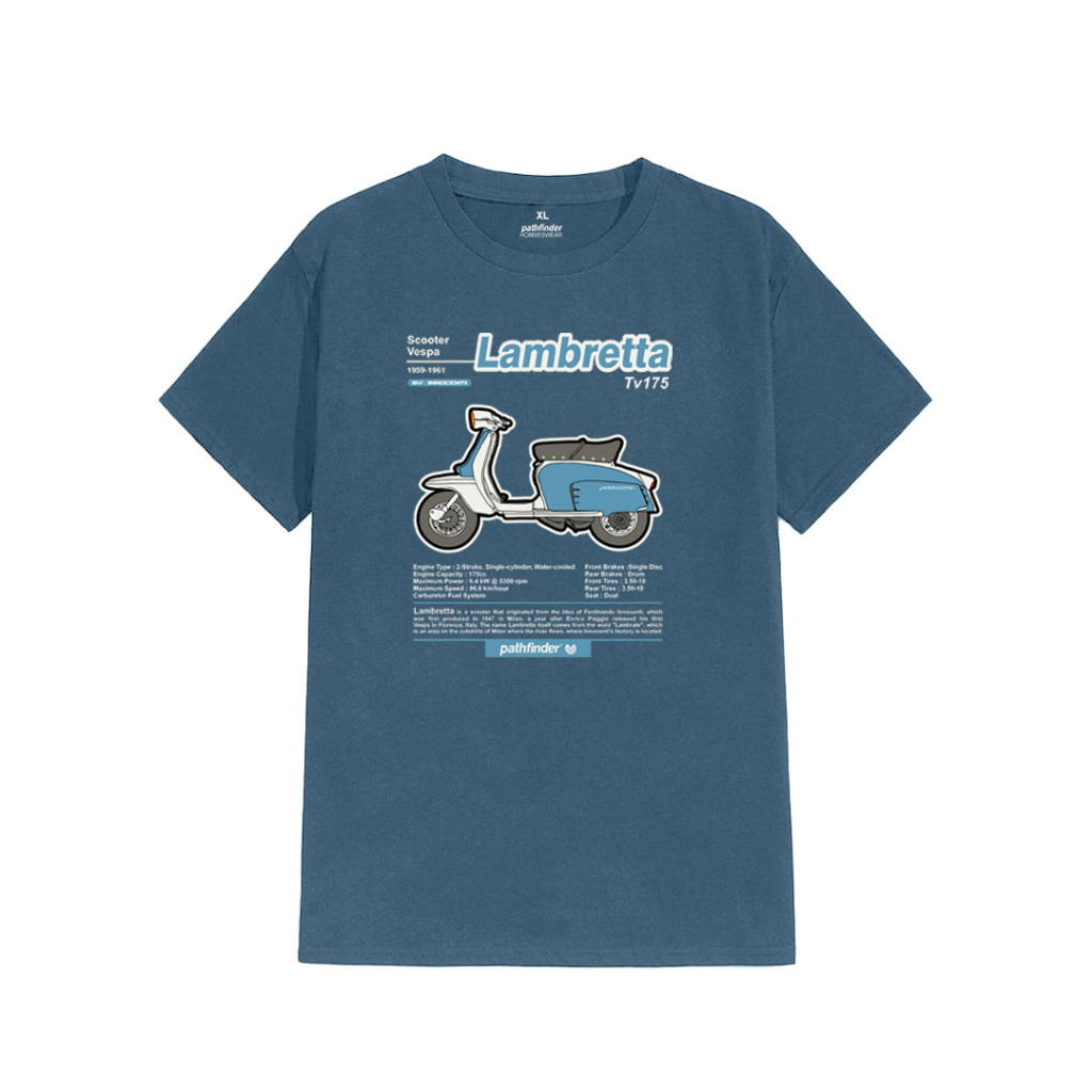 Kaos Vespa Lambretta Pria Distro Original Jumbo Lengan Pendek Pathfinder