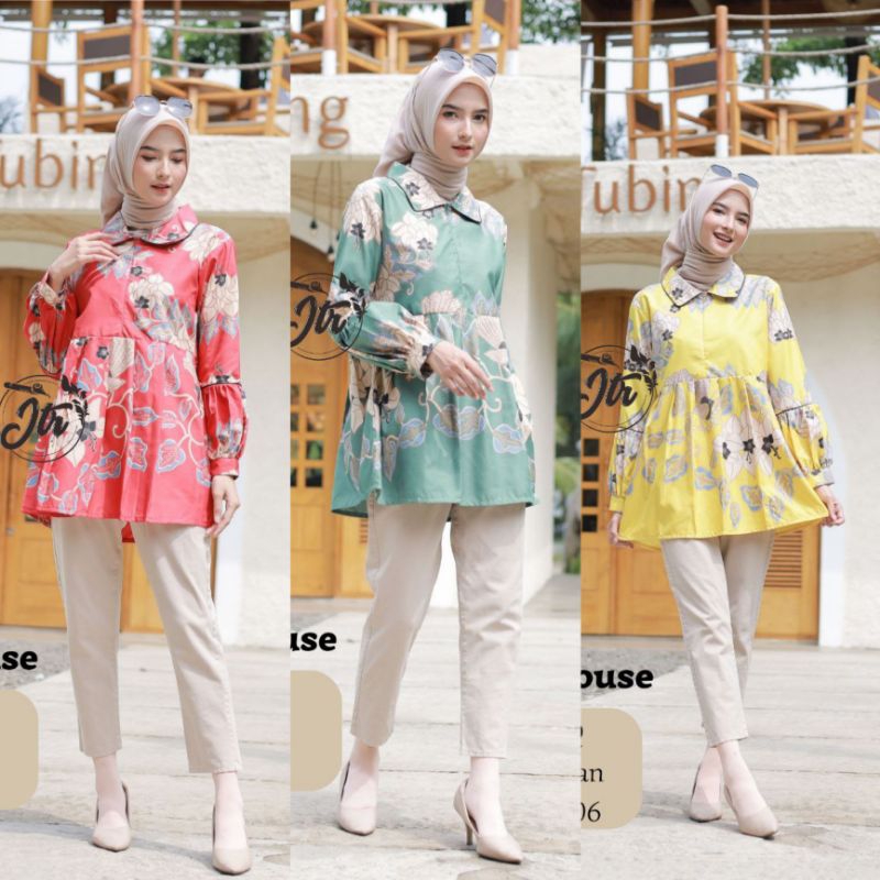 ATASAN WANITA MODERN BATIK NEW BLUS BLOUSE TRENDING INTERNATIONAL COUPLE SERAGAM TERLARIS [AUFFA]