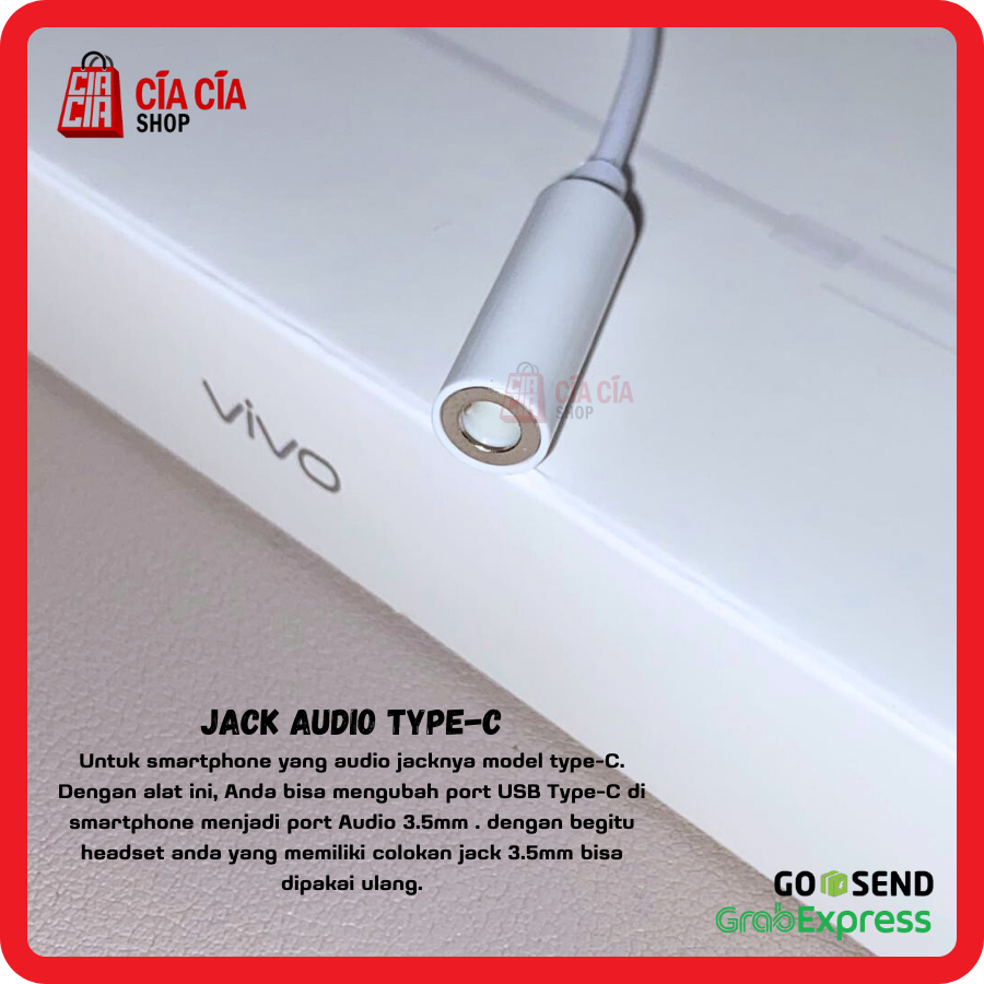 Converter Vivo Type C To Jack 3.5mm Converter Audio USB C To Aux 3.5mm Cable Converter Audio VIVO