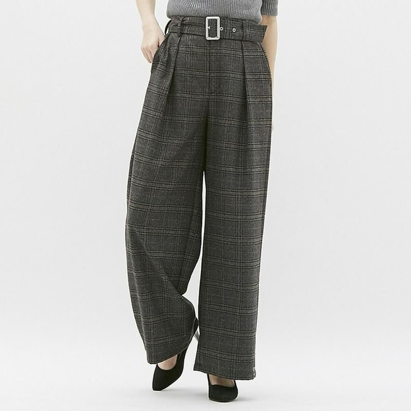 unq belted wide leg pants