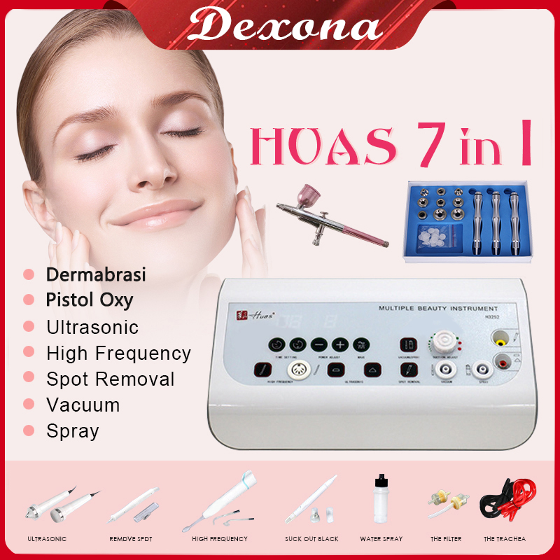 ⭐Garansi ORI⭐7 in 1 Multiple Detox 5 in 1 Alat Facial Basic Ultrasonic HF Vacum Spray Spot Removal Strika Setrika Wajah Mata Penghilang Tai Lalat Kutil Flek Tatto ly