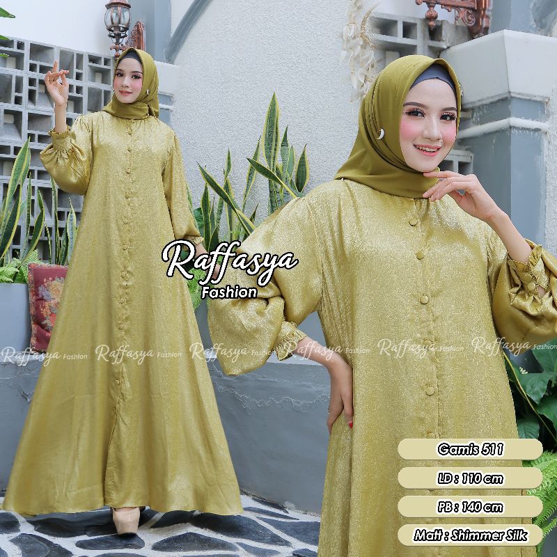 GAMIS ABAYA SHIMMER BUSUI KANCING HIDUP FULL 511