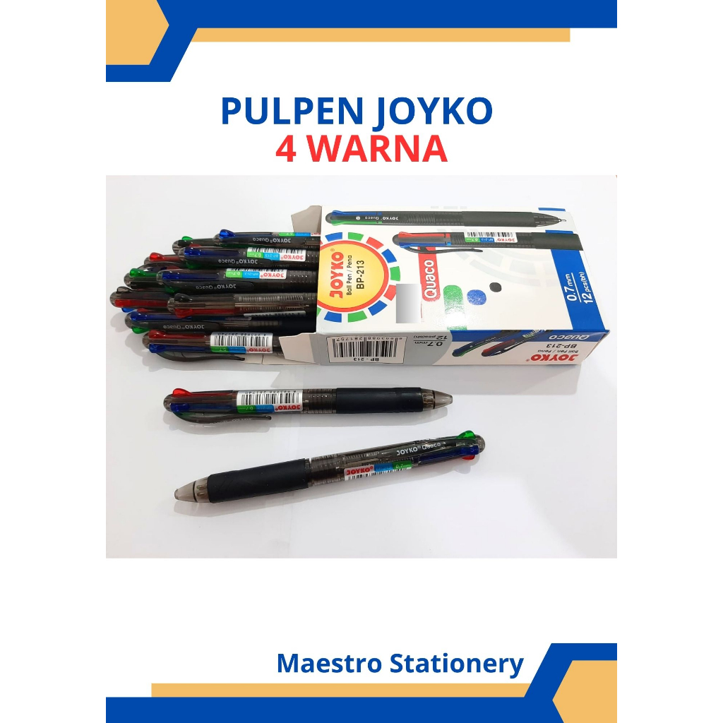 

Pulpen Joyko 4 Warna Quaco BP-213 Pen / Pena / Ballpoint / Ballpen