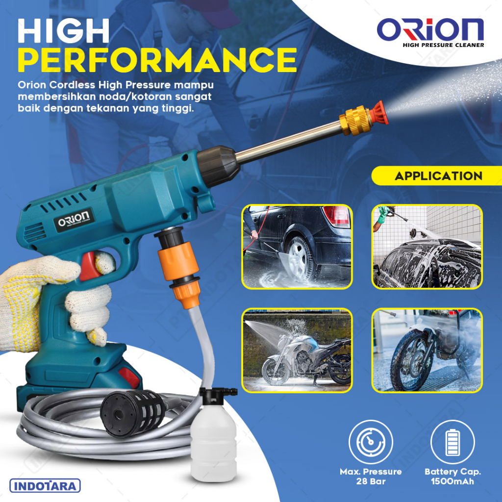 Alat steam cuci motor &amp; mobil Jet Cleaner Baterai- Orion SUPERJET100CE