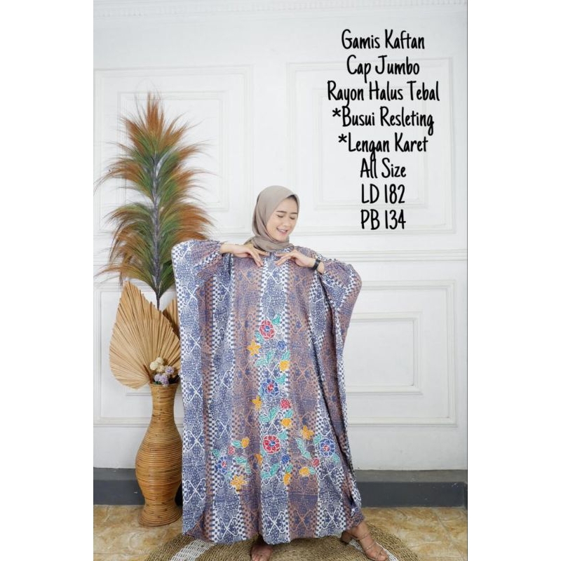 gamis kaftan batik kaftan rayon tebal busui friendly