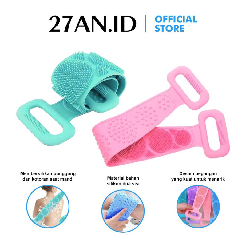 bgskinbukittinggi- Sikat Punggung Silicone S01 Sponge Busa Spons Penggosok Badan Import Real Pict