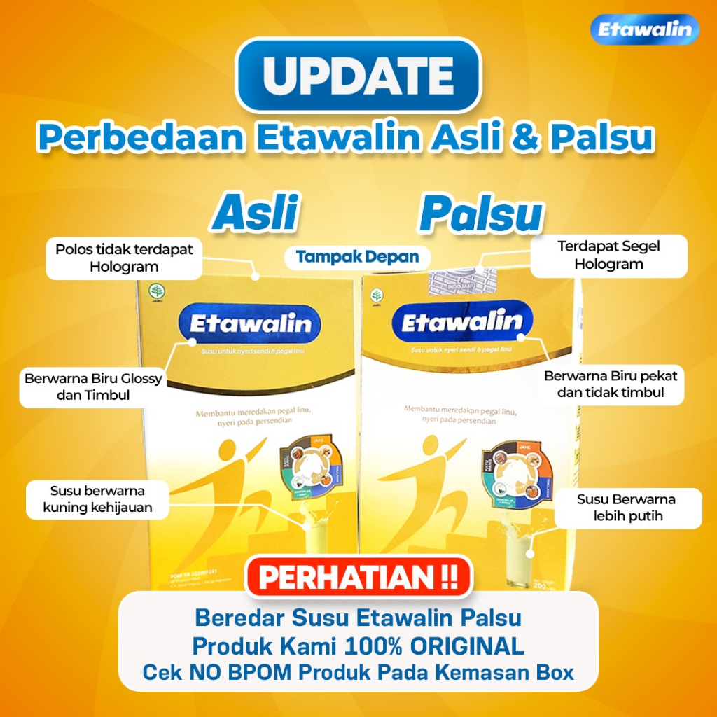 Etawalin Paket Kronis – 5 Box Susu Kambing Etawa Tingkatkan Kepadatan &amp; Kesehatan Tulang Sendi Susu Anti Asam Urat Rematik Reumatik Nyeri Sendi.