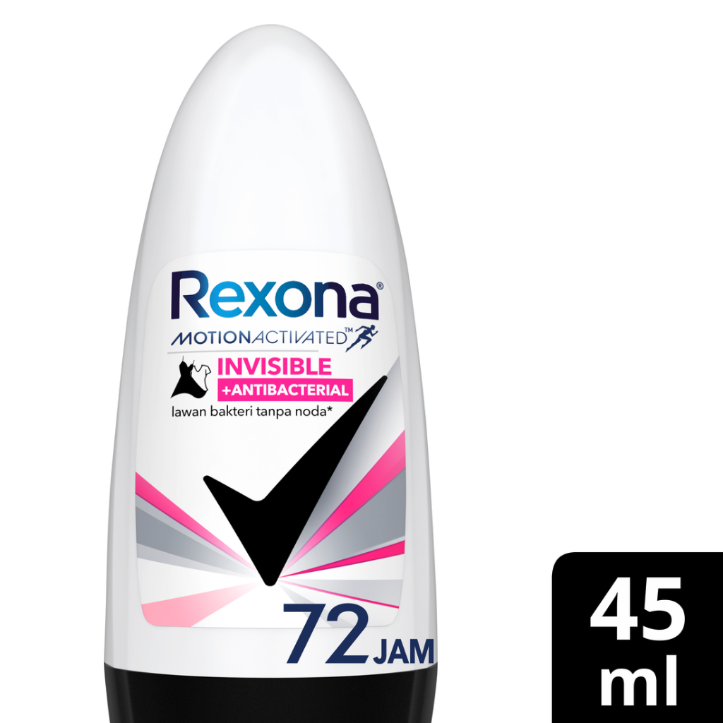 Rexona Deodorant Roll On Invisible All In One 45ml Anti Bakteri