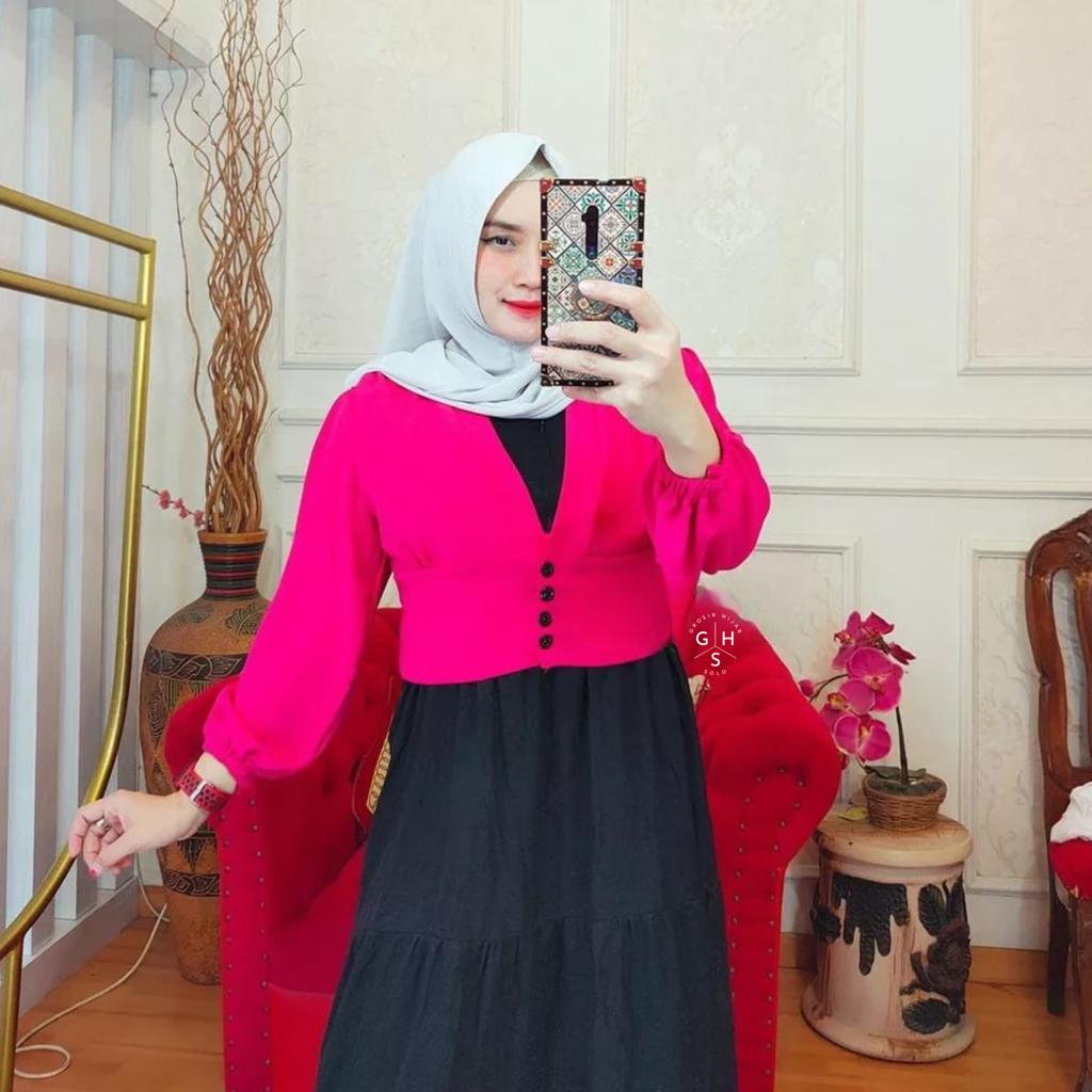 CHESSY CARDI CROP TOP LENGAN BALON OUTER ATASAN WANITA CRINCLE AIRFLOW PREMIUM (AMD)