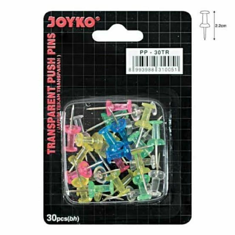 

[ DUS / 12 SET ] PUSH PIN JOYKO PP-30TR / THUMB TACKS / PAKU MADING / PAKU TINDIS