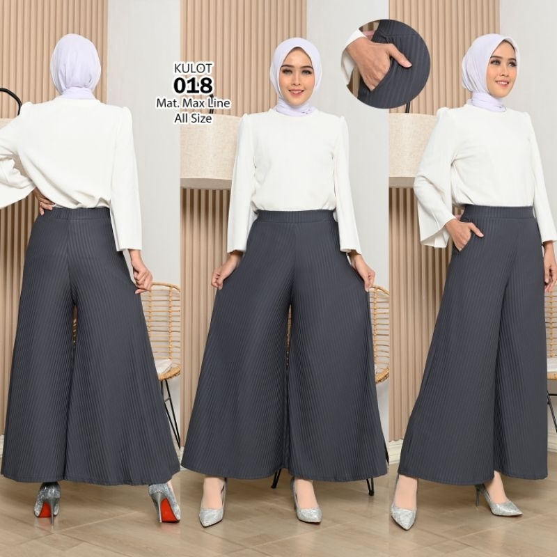 Fidelis kulot saku jumbo / kulot kantong jumbo  / Rok A saku jumbo / bahan maxline