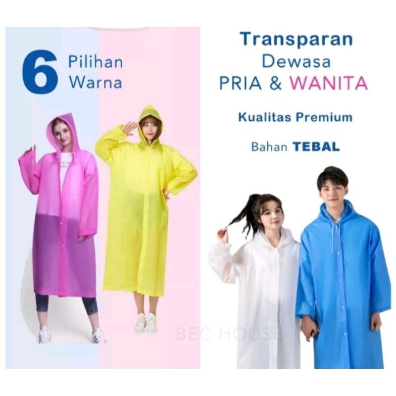 JAS HUJAN TRANSPARAN PRIA/WANITA