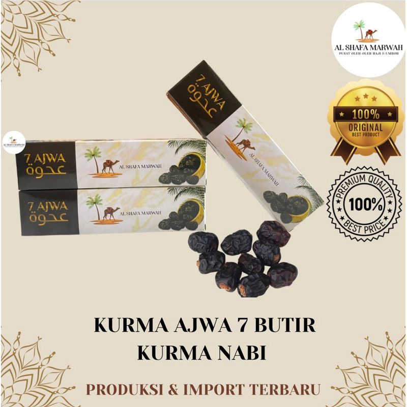 Kurma Ajwa 7 Butir Premium | Kurma Ajwa 7 Butir Sunnah | Kurma Ajwa 7 Butir Premium Madinah | Kurma Ajwa 7 Butir Oleh-Oleh Haji &amp; Umroh