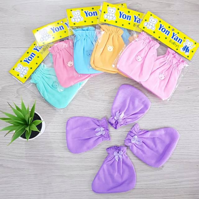 Sarung Tangan Kaki Bayi Yonyan Polos 1 Set Termurah