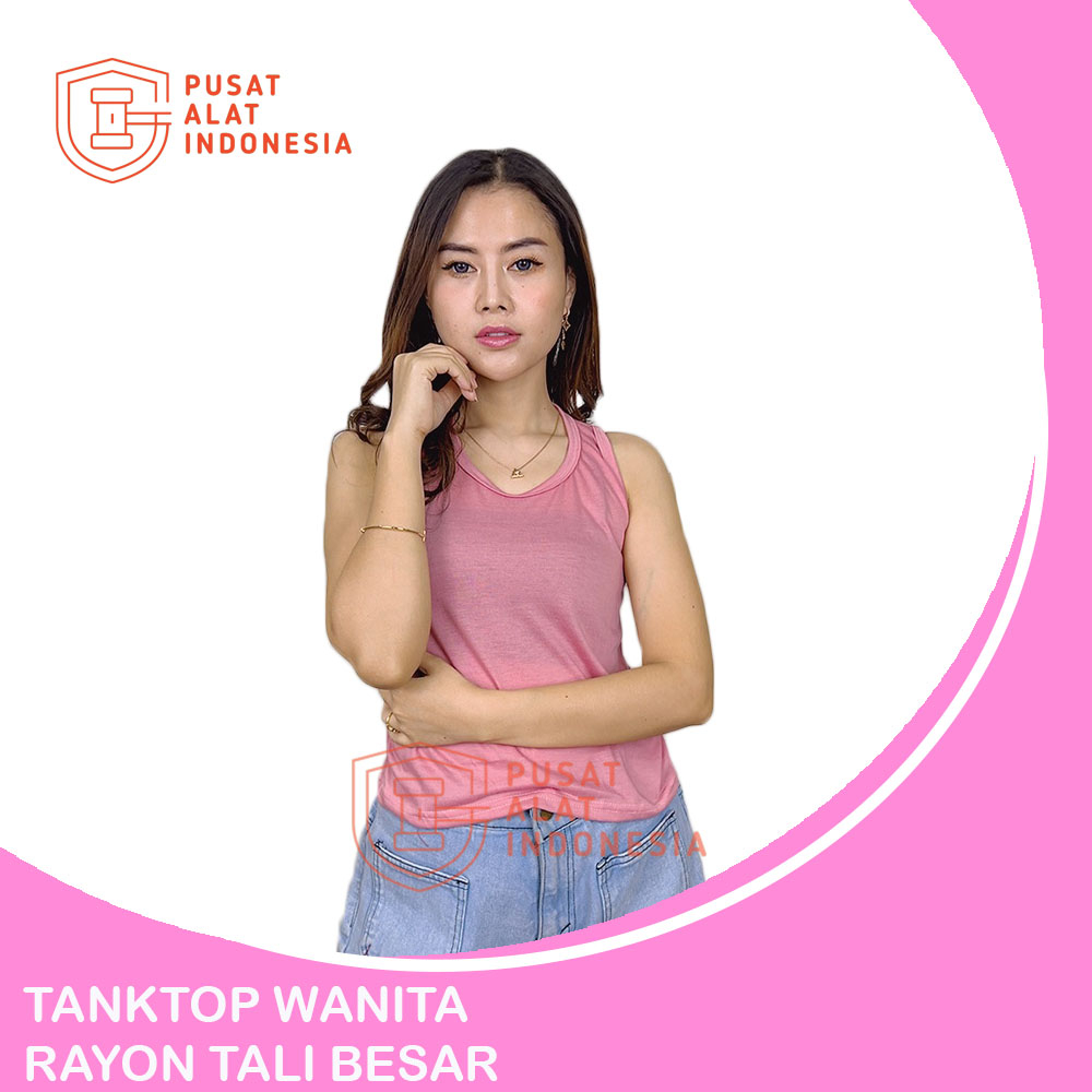 Tanktop Wanita Bahan Rayon Tali Besar Tt04Pa