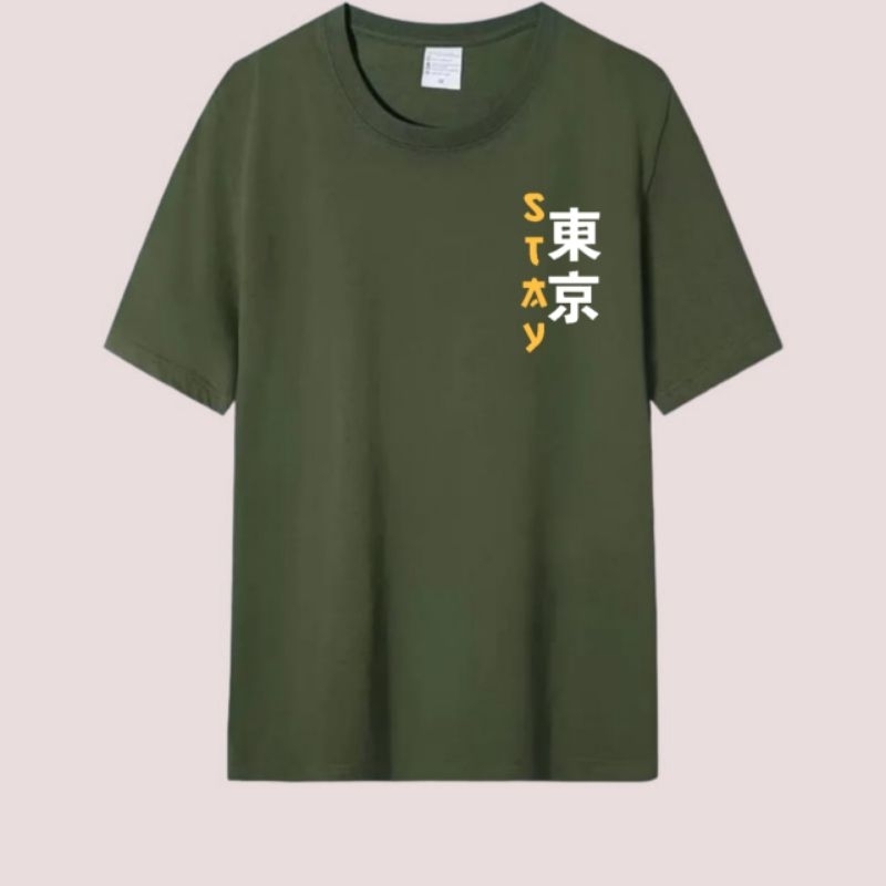 Kaos pria atasan oblong dewasa baju kaos pria lengan pendek baju cowok STAY CINA