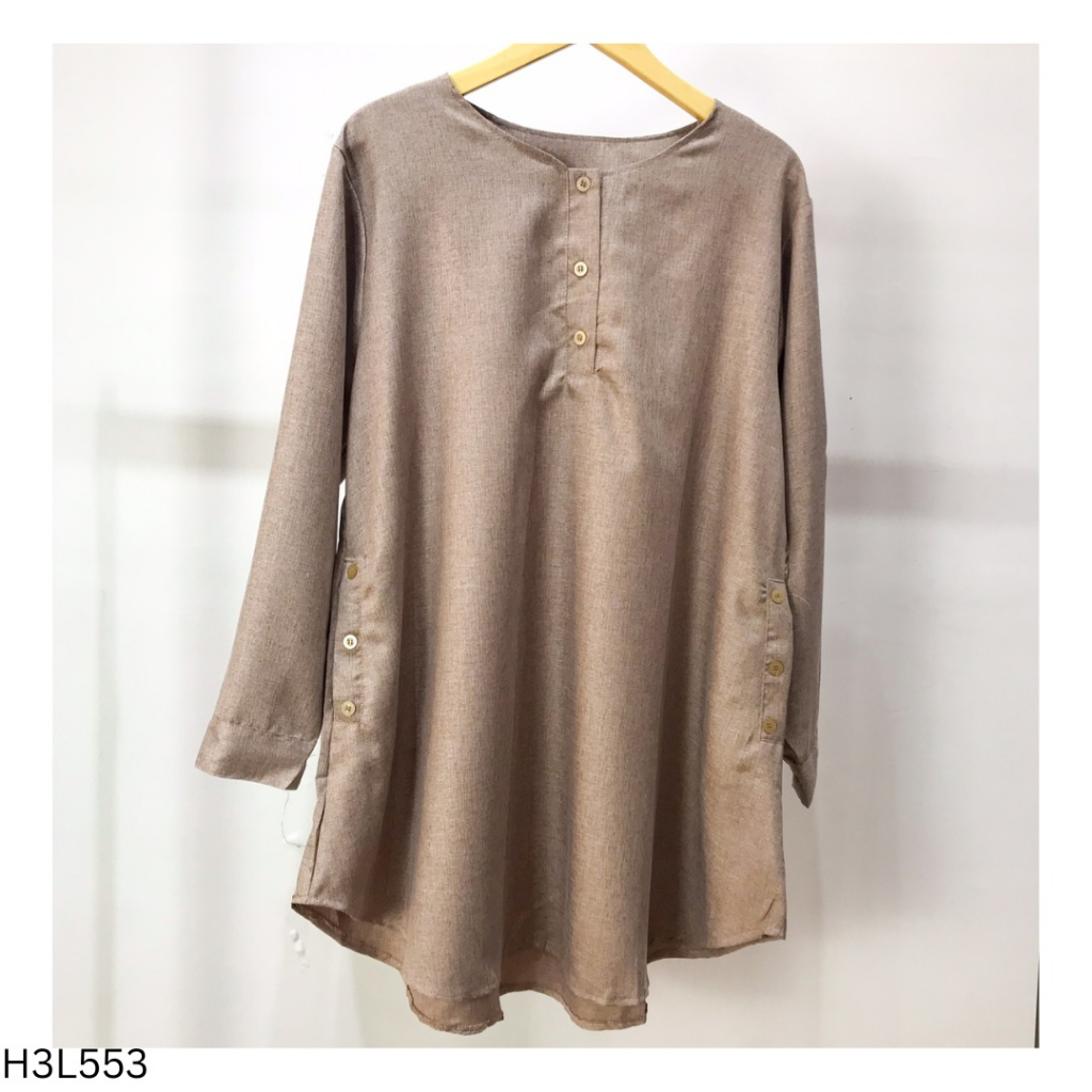 Blouse Tunik Wanita Jumbo Polos LD 120cm Bahan Katun Madina Adem Terbaru