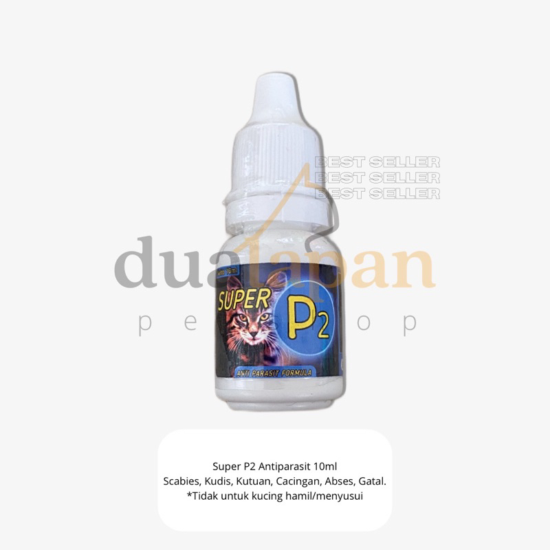 Obat Kucing Anjing Kelinci Hamster Super P2 Anti Parasit Jamur Scabies Abses Gatal