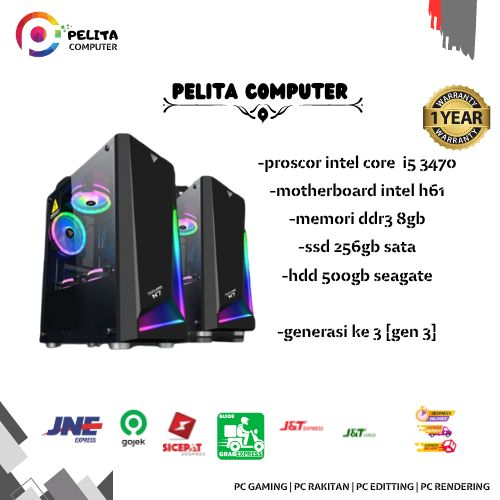 Rakitan Core i5 3470 16GB DDR3 SSD 256 GB MURAH MANTUL Garansi 1Tahun pc rakitan intel computer office sekolah