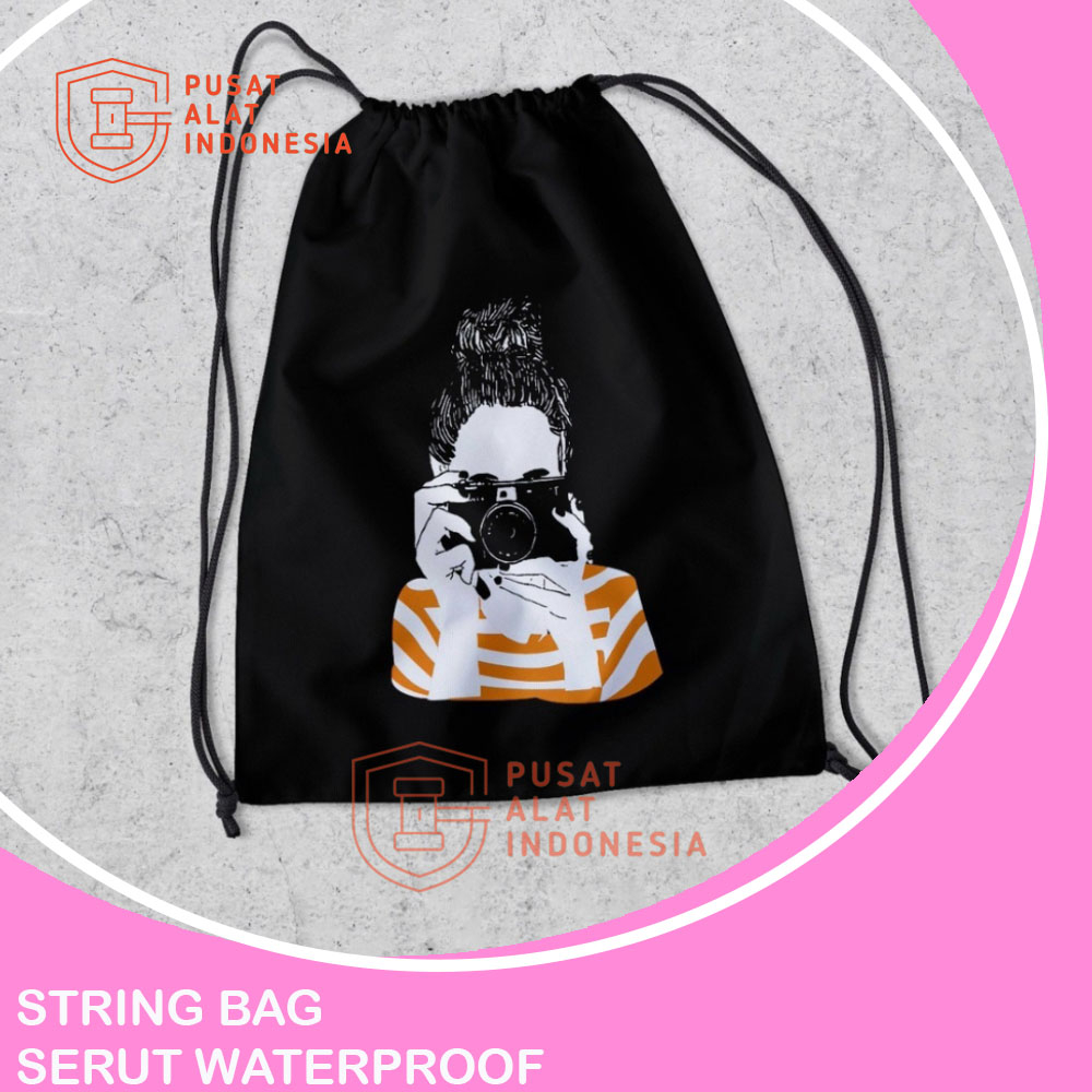 TAS STRING BAG SERUT PRIA WATERPROOF SR341 TAS STRINGBAG TASLAN SABLON KERUT ANTI AIR