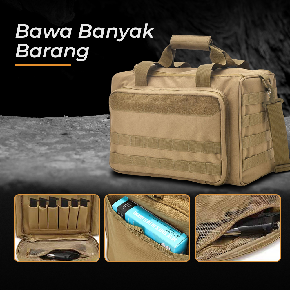 Tas Selempang Taktis Outdoor Tactical Range Bag - NT-35 - Khaki